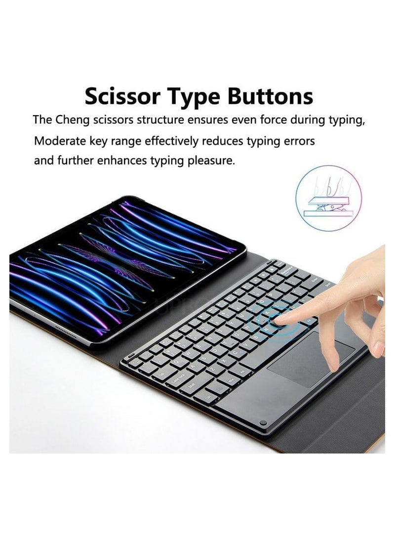 Arabic and English keyboard case for Redmi Pad SE 11 2023, leather tablet case with wireless detachable Bluetooth keyboard and trackpad mouse - Image 3