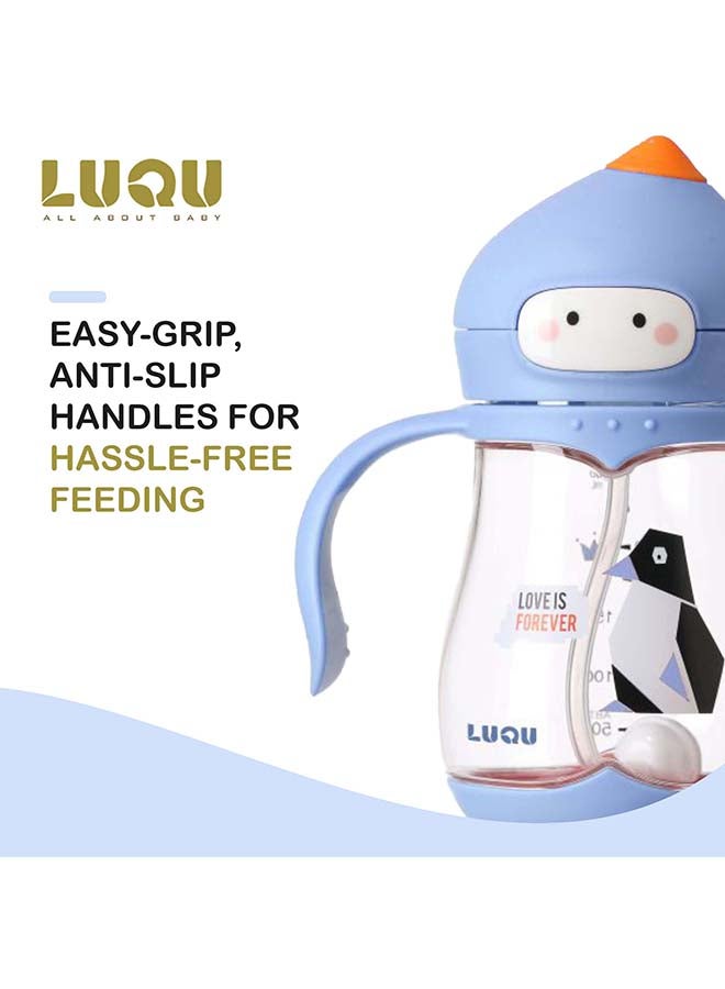 LuQu Straw Cup Tritan 240ml Blue - Image 4