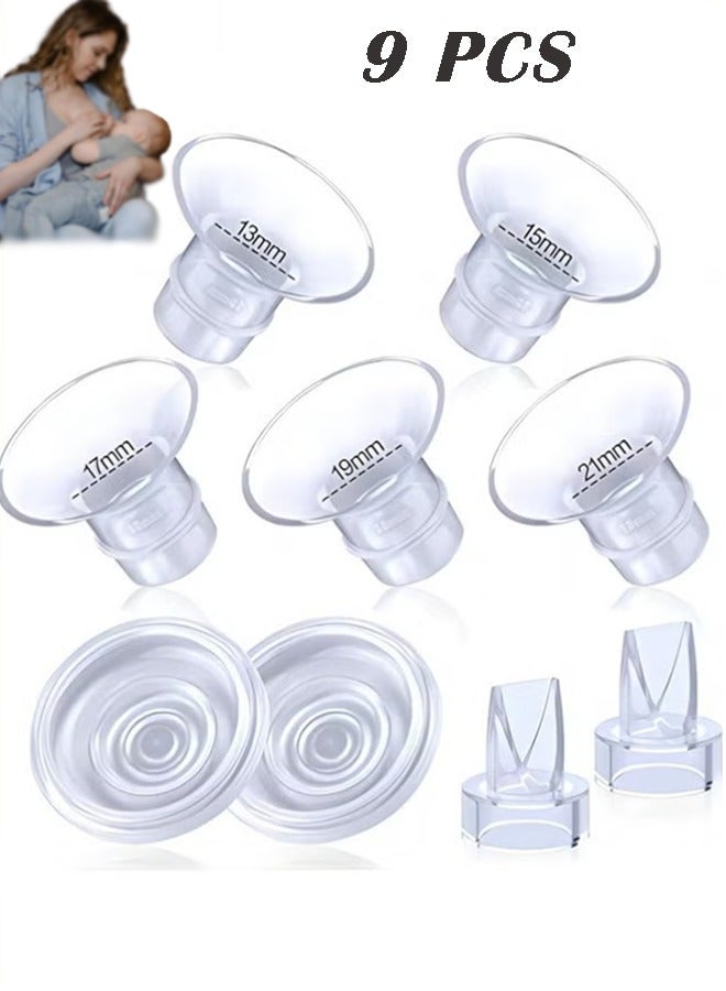 Loquat Premium 9-Piece Breast Pump Insert Kit with 5 Sizes (13/15/17/19/21mm) + Silicone Diaphragm u0026 Duckbill Valves | Universal Fit for 24mm Shields | BPA-Free Comfort for Pain-Free Pumping - Image 1