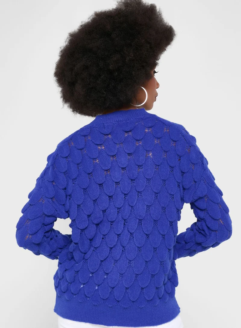ELLA Textured Cable Knit Sweater