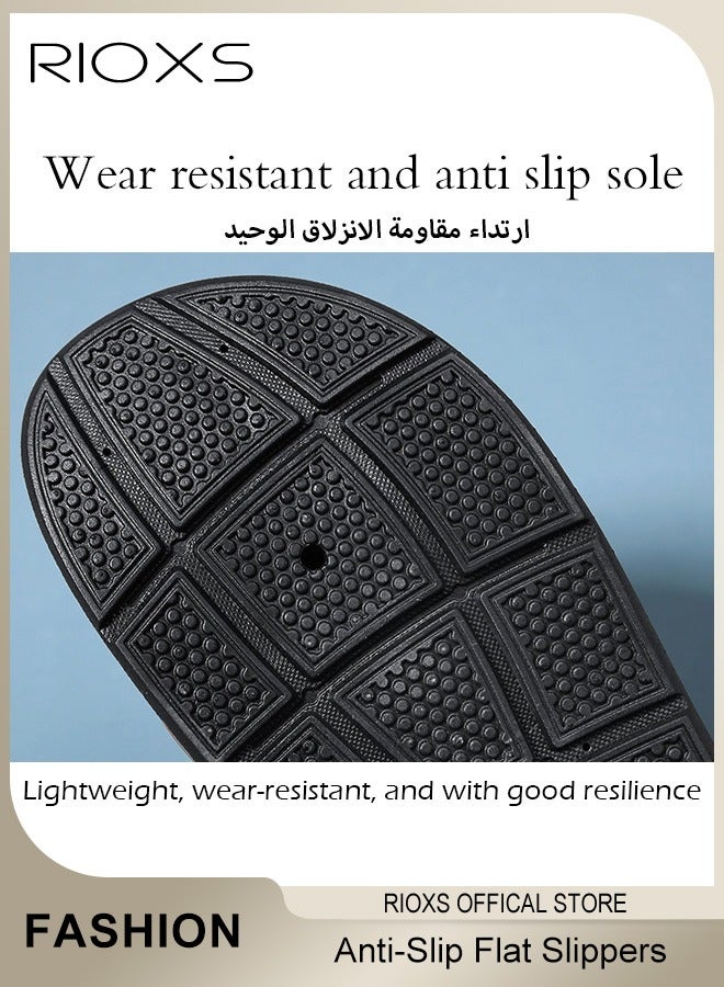 RIOXS Slipper For Men And Women,Unisex Shower Slippers,Anti-Slip Soft Sole Slippers,Flat Slipper For Bathroom Beach Pool,Lightweight Open Toe Slipper,Home Indoor Outdoor Slipper - Image 2