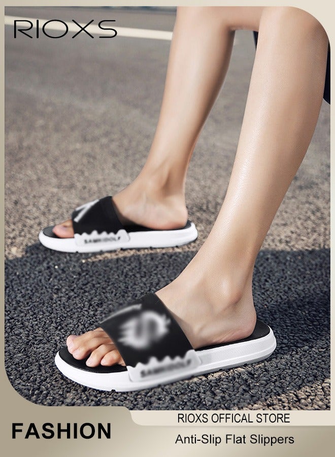 RIOXS Slipper For Men And Women,Unisex Shower Slippers,Anti-Slip Soft Sole Slippers,Flat Slipper For Bathroom Beach Pool,Lightweight Open Toe Slipper,Home Indoor Outdoor Slipper - Image 5