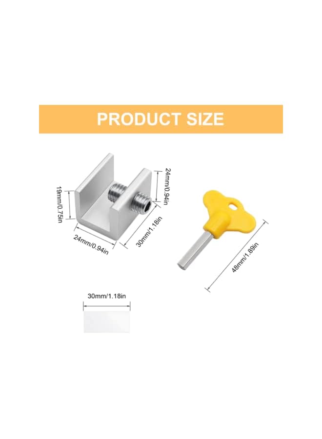 The Bros 4 Sets Sliding Window Locks, Security Window Lock Aluminum with Key, Window Stoppers for Vertical & Horizontal Slide Door, Adjustable Security Locks for Child Home Bedroom and Office - Image 3