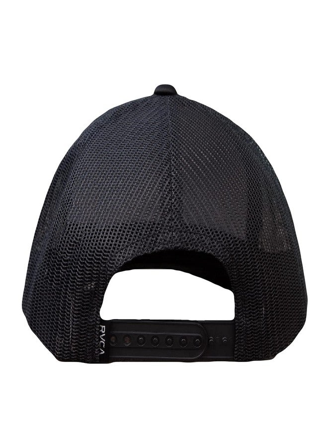 RVCA Men's Curved Bill Snapback Mesh Trucker Hat, Black Camo, OS - Image 2