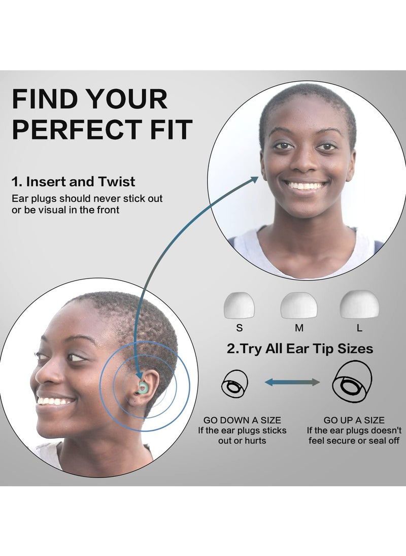 Advanced Ear Plugs for Noise Reduction – Comfortable Silicone, Multi-Size, High Fidelity Hearing Protection for Sleep & Focus – 30dB Noise Cancelling