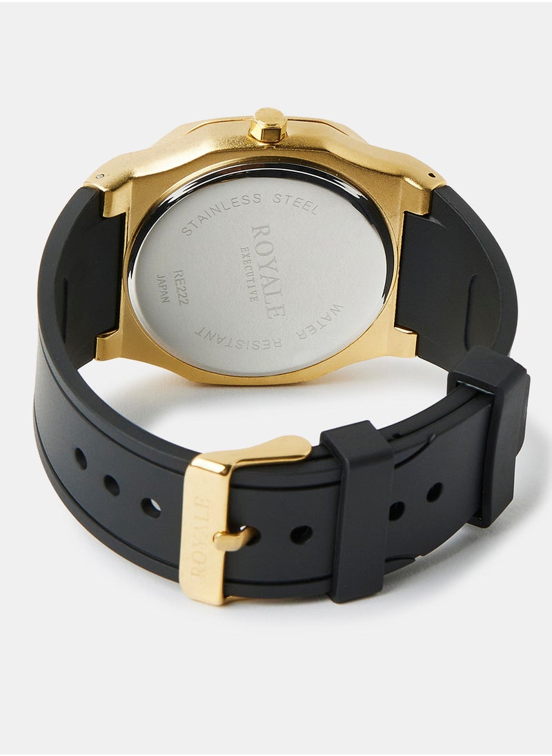 Royale Mega Round Shape Analog Wrist Watch RE222/8 - 40mm - Black  - Image 2