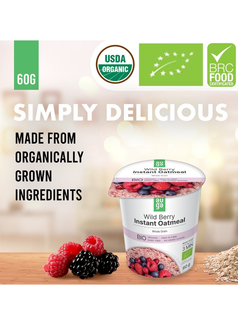Auga Organic Wild Berries Wholegrain Oatmeal Porridge 60g  - Image 2