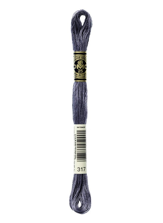 DMC 117-317 Mouline Stranded Cotton Six Strand Embroidery Floss Thread, Pewter Gray, 8.7-Yard - Image 1
