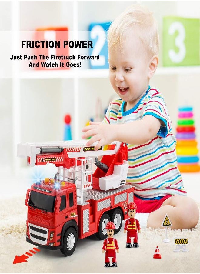 Fire Truck Playset - 1:12 Scale Large Size Toys - Realistic Fire Engine, 3 Firemen, Road Signs, Lights, Sounds - Friction-Powered Fire Truck Toys for 3 Year Old Boys, Girls, Toddlers Age 3 4 5 - pzsku/Z55184A8139917010D9F8Z/45/_/1686135235/7a6c2ab8-a96f-4218-84de-926a96ee9192