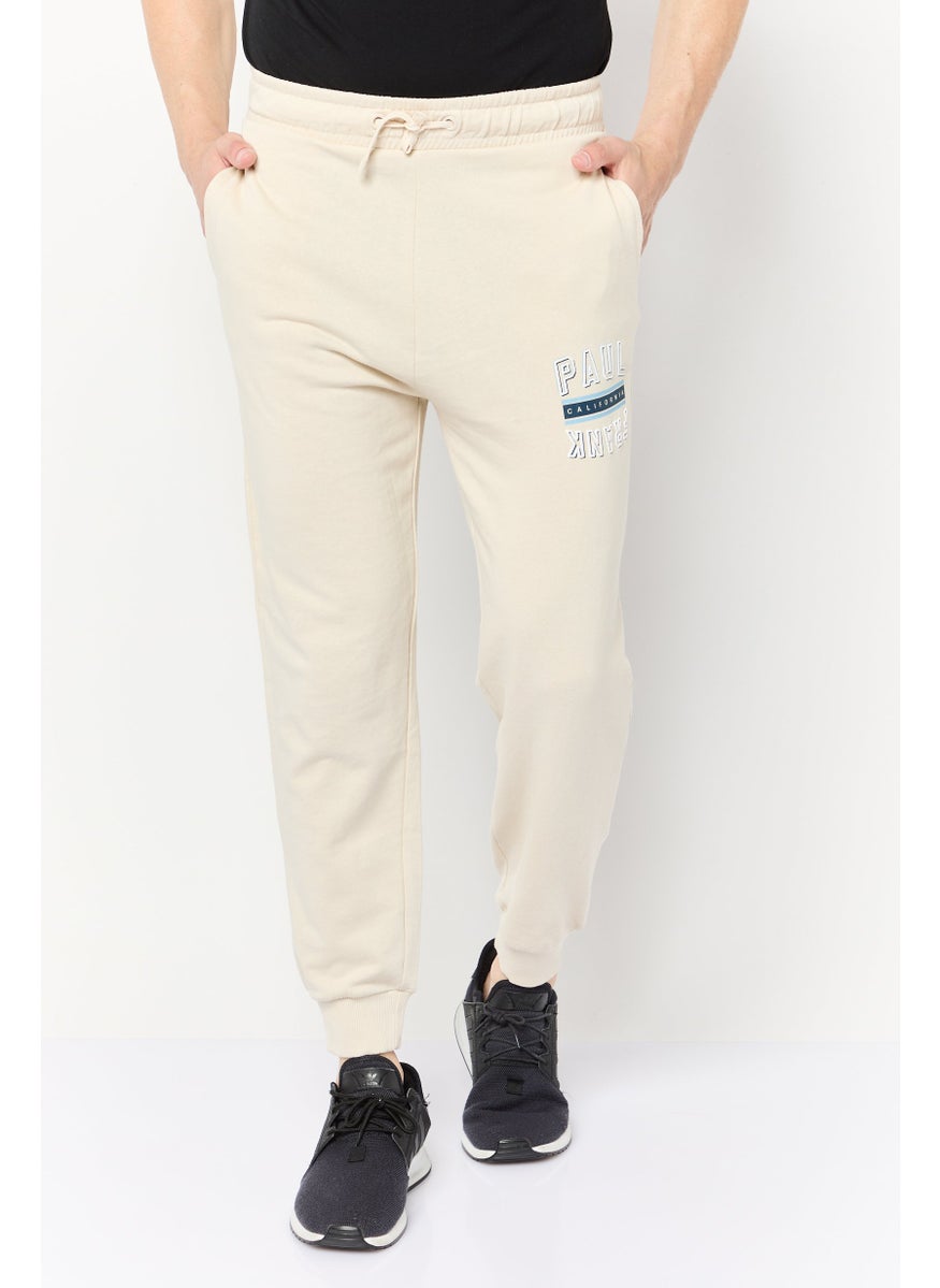 Paul Frank Men Regular Fit Solid Jogger Pants, Beige  - Image 1