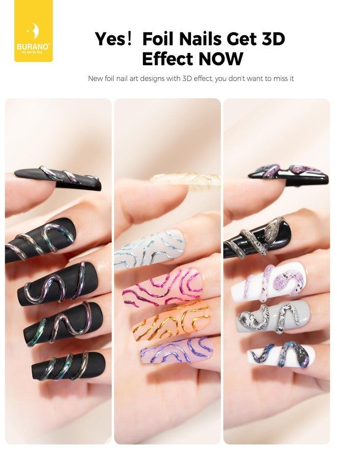 BURANO 3D Nail Foil Glue Gel, 8G 1 Bottle 3D Gel Nail Art Foil Gel for Nails, Transfer Gel Foil Adhesive Glue Nails Design Foil UV LED Lamp Required - Image 2