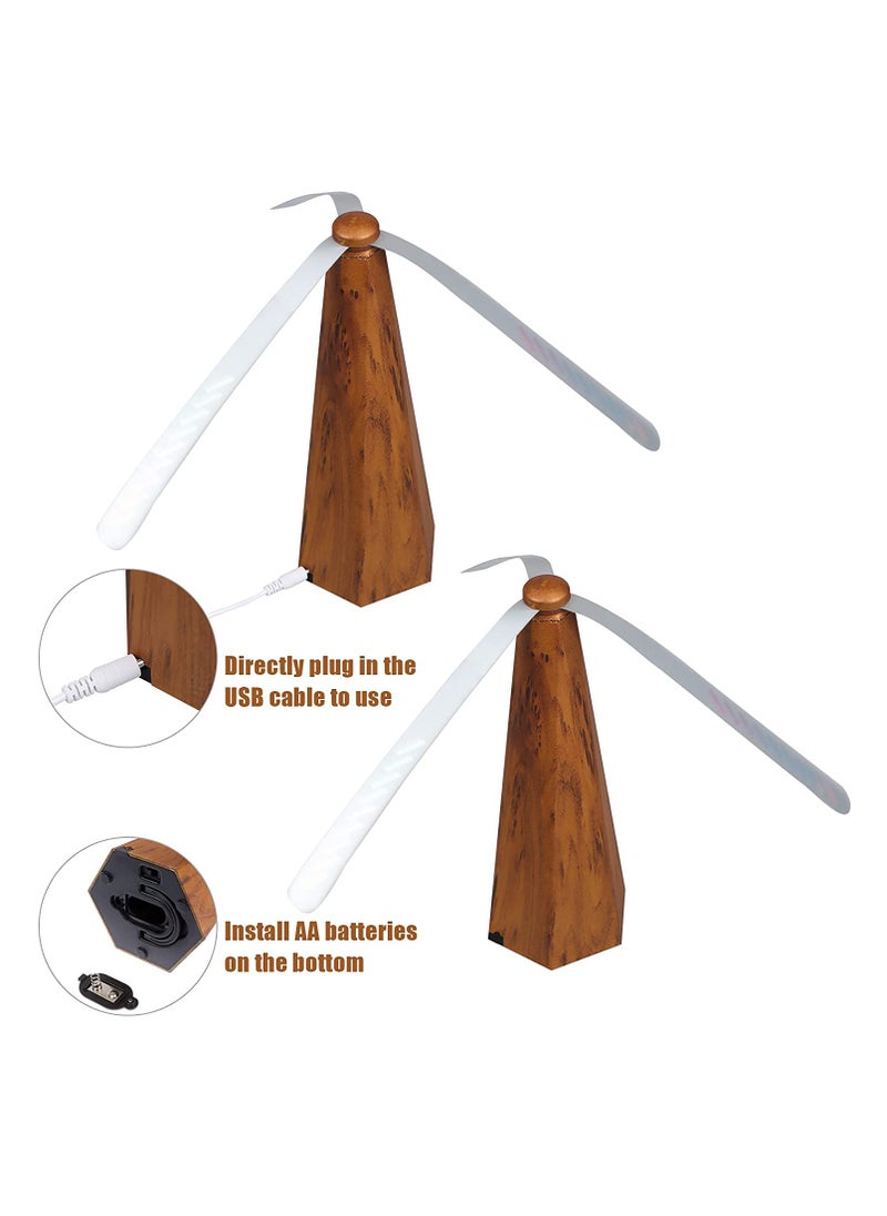 Captaintech Fly Repellent Fan for Tables Fan Portable Wood Grain Table Fan,for Outdoor Indoor Keep Flies and Bugs Away from Your Food without using Chemicals Enjoy your Outdoor Meal without Bug Spray  - Image 4