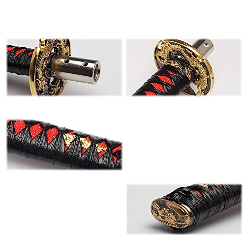 WENJTP Htostar Racing Katana Samurai Sword Shift Knob Shifter Katana Cortex disc Universal Fit for Manual Cars with Adapters Black + Red（20cm） - Image 5