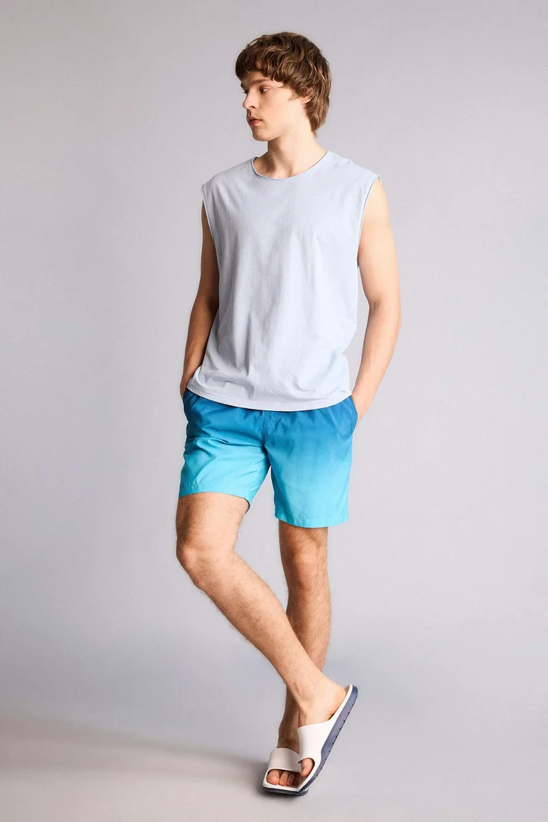 Defacto  Regular Fit Mesh Lined Knee Length Swim Shorts for Men | Best Price UAE