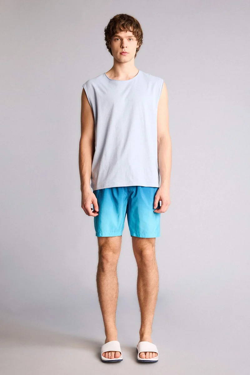 Regular Fit Mesh Lined Knee Length Swim Shorts