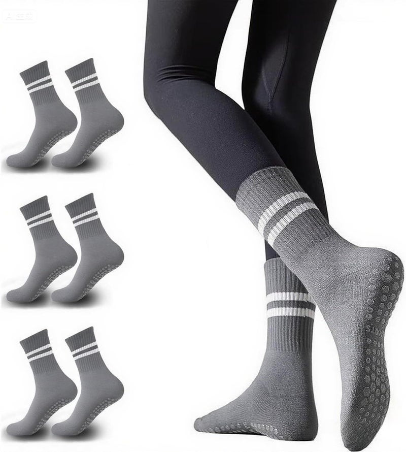 Delehehe Pilates Grippy Socks with Grips for Women Yoga Non Slip Long Socks Gym Athletic Grippy Socks, Ballet,Dance Workout - Image 1