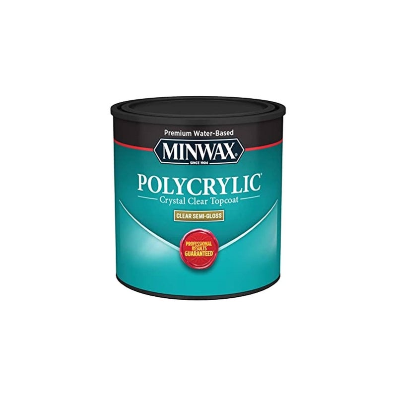 Minwax Polycrylic Crystal Clear Topcoat | Water-Based Protective Finish | Semi-Gloss | 946ml - Image 1