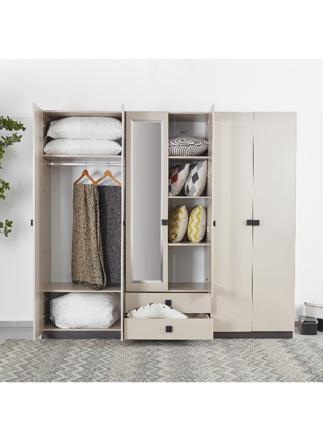 Home Box خزانة أوريون راي بـ 6 أبواب باللون البيج للمنزل - Image 5