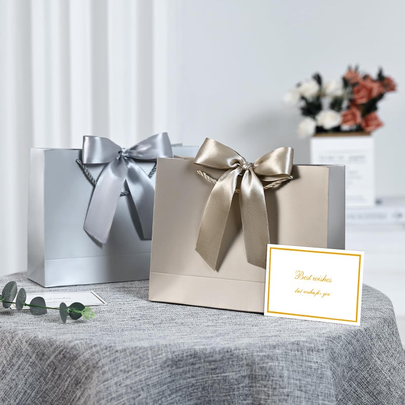 JMANNI Gift Bag, 1PCS Gift Bags Large with Ribbon and 1 Greeting Cards 2 Tissue Paper, Portable Paper Gift Bag with Handles, Birthday Gift Bags,Present Bags for Wedding Party Mothers Day - Image 4