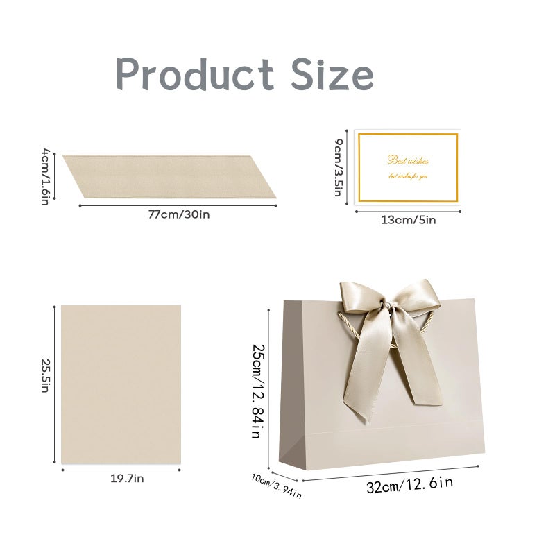 JMANNI Gift Bag, 1PCS Gift Bags Large with Ribbon and 1 Greeting Cards 2 Tissue Paper, Portable Paper Gift Bag with Handles, Birthday Gift Bags,Present Bags for Wedding Party Mothers Day - Image 2