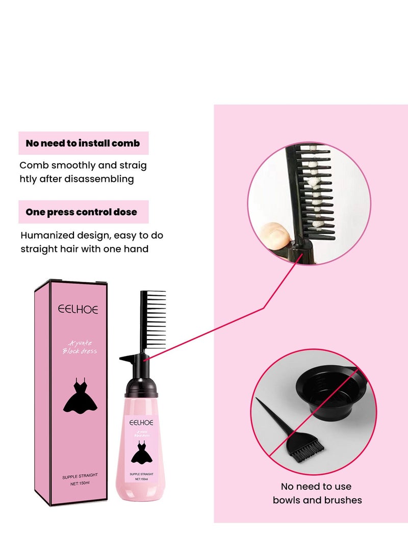 EELHOE 3-Second Hair Straightening Cream, Instant Straight Hair Cream, Keratin Straight Hair Cream, Hair Straightening Treatment for Curly Hair, for All Hair Type 150ml - Image 5