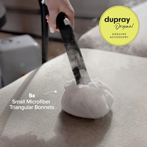 Dupray Small Triangle Bonnets – Reusable Microfiber Cleaning Pads for Steam Cleaners, Precision Fit Steam Mop Accessories for Hard Floors, Tiles, Grout – Pack of 5 - Image 2