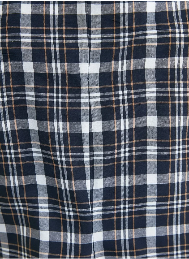 trendyol Balloon Sleeve Checked Dress