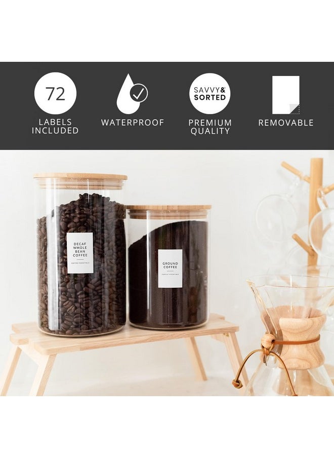 Savvy & Sorted Coffee Bar Essentials Coffee Labels Stickers - 72 Coffee Syrup Labels Coffee Station Organizer - Coffee Labels For Coffee Bar Accessories Gifts Coffee Bar Organizer Coffee Essentials  - Image 2
