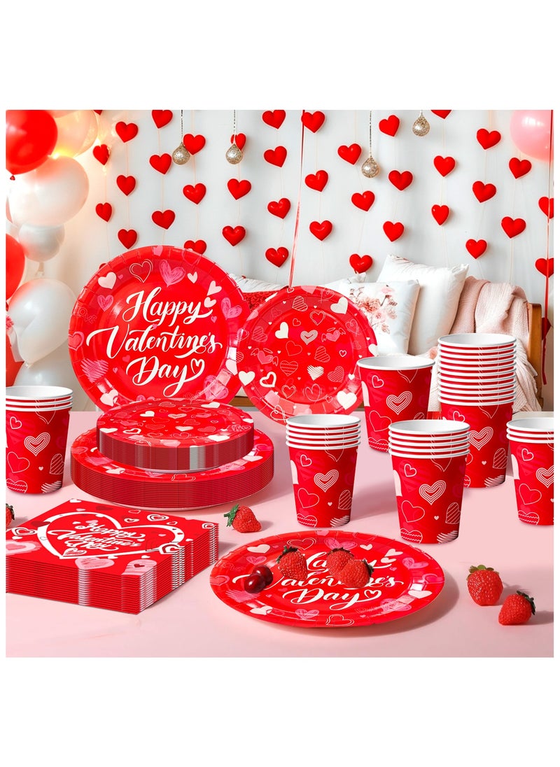 FRUITFUL PARTY - Valentines Day Party Tableware for 24 Guests, Valentines Heart Dispossible Tableware Valentine's Day Party Supplies Tableware Set - Image 1