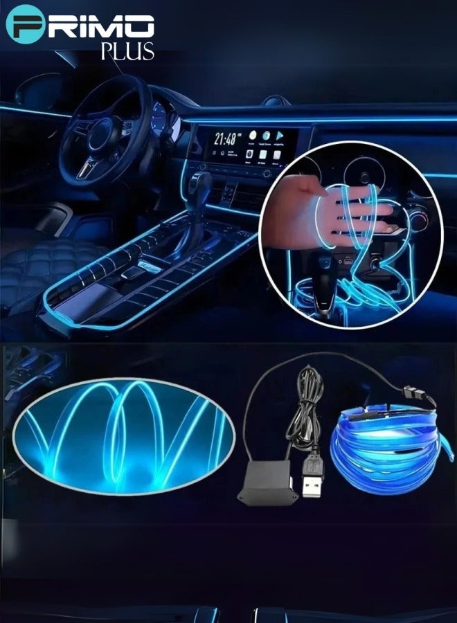 بريمو بلس حبل إضاءة نيون لتزيين السيارة من الداخل على شكل خطوط مضيئة - بطول 3 أمتار - Image 1