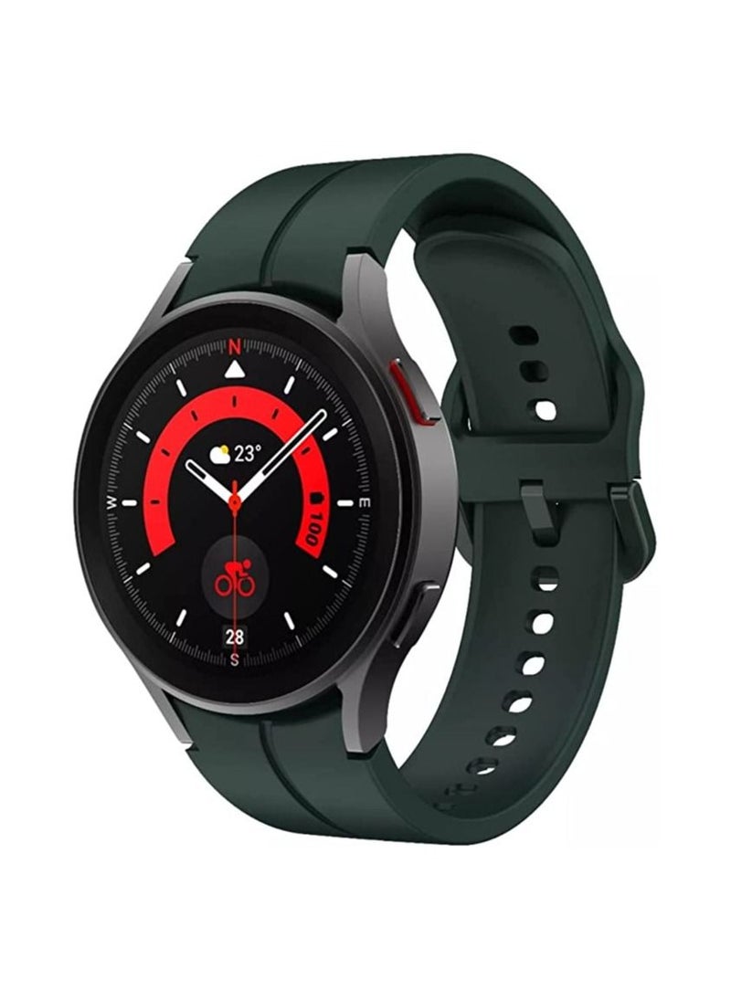 Generic Silicone Replacement Band Compatible with Samsung Galaxy Watch 5 Pro 45mm | 5 o'clock 44mm 40mm | Galaxy Watch 4, special strap, no gap  - Image 1