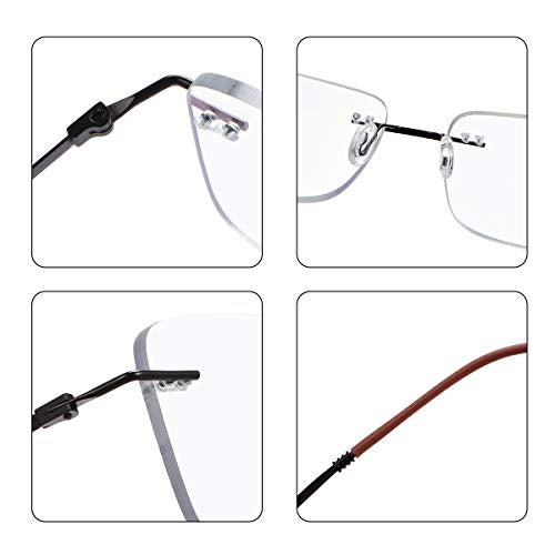PEEPAI Progressive Multifocus Rimless Reading Glasses Titanium Computer Anti UV Blue Light Readers Transition Lightweight Presbyopia Eyeglasses for Men Women 2.5 - Image 5