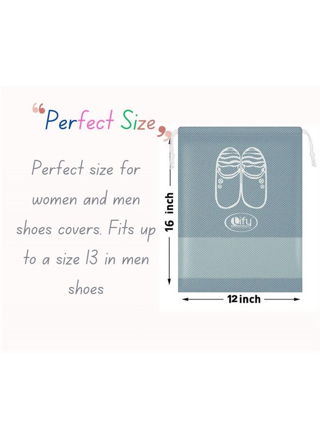 Lify Travel Shoe Bags, Portable Travel Shoe Tote Bags - Packing Organizers for Men and Women- Light Grey (6 Pcs) + Pink (6 Pcs) - 12 Piece Pack - Image 2