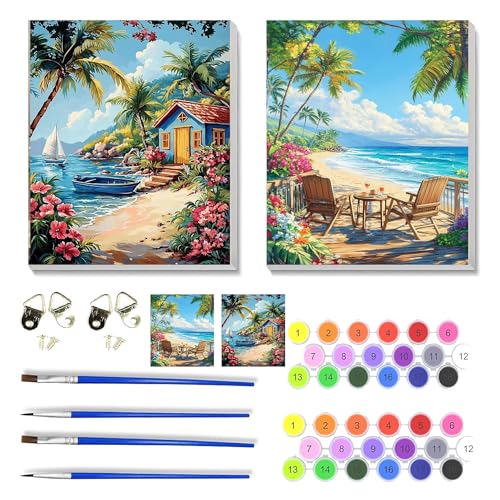NEGEKFKX 2 Pack Faith,Hope,Love Paint by Numbers Kit for Adults Beginner with Framed,Easy Adult Paint by Number Kits on Canvas DIY Painting for Beginners Art by Numbers for Home Wall Decor 10x12 Inch - Image 1