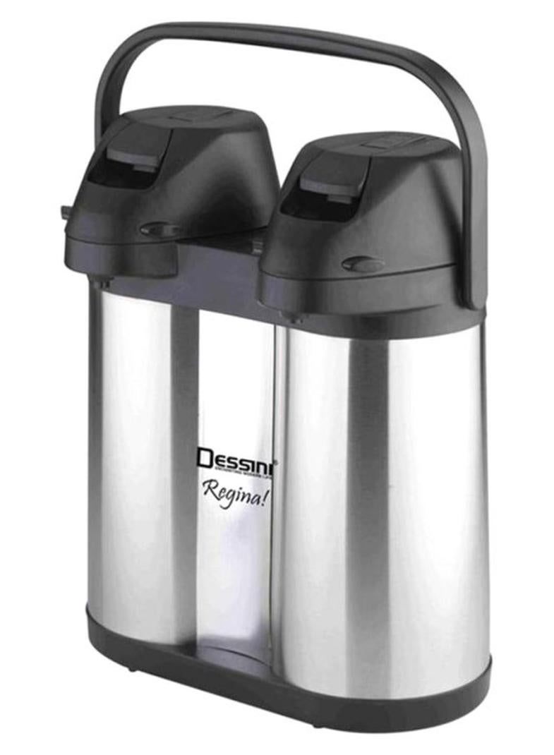 Regina Stainless Steel Double Flask Silver/Black