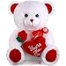 Sumind Valentine Bear Dog Plush Stuffed Animals Gift 10 Inch Cute Plush Animals Heart Holding Soft Stuffed Toy for Valentine Mothers Day Wedding Anniversary BirthdayWhite Bear - Image 3