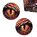 Qurbuns 2 PCS Beast Eyes Headlight Decals 3D Stereo Eyes Headlight Sticker Round Headlamp Sticker Cool Decal for OffRoad Vehicle Car Body Window Bumper Decoration Red - Image 2