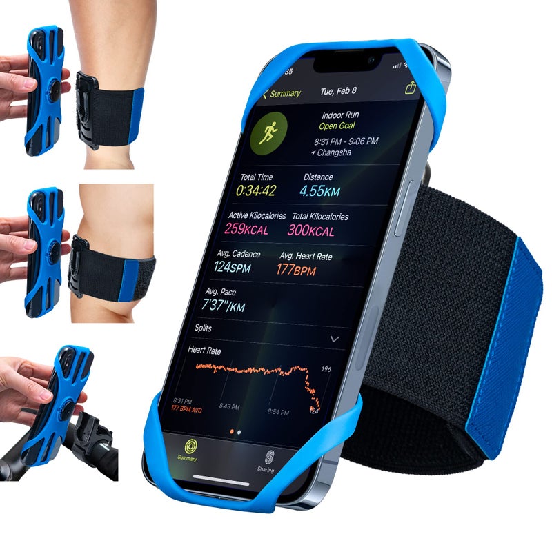Cikyner Running Armband 3 in 1 360 Rotatable Detachable SportsBicycle Phone Holder for 457 Smartphones Ideal for Gym Jogging Hiking - Image 2