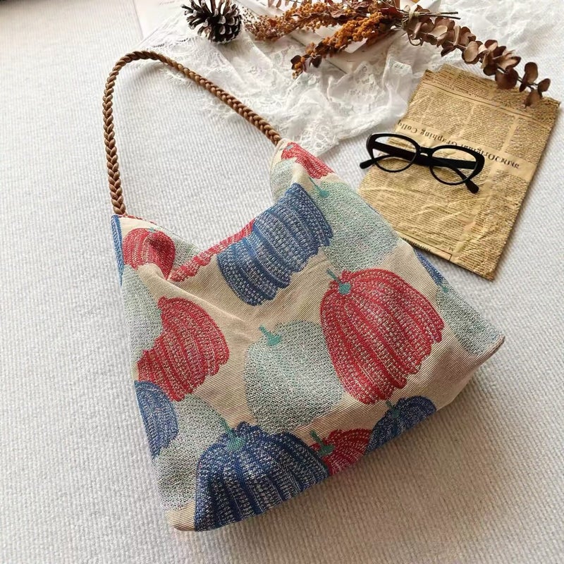 Three-Color Pumpkin PU Shoulder Bag - Image 1