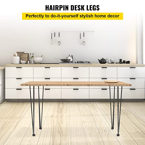 VEVOR Hairpin Table Legs 16" Black Set of 4 Desk Legs 880lbs Total Load Capacity Hairpin Desk Legs 3 Rods for Bench Desk Dining End Table Chairs Carbon Steel DIY Heavy Duty Furniture Legs - Image 2