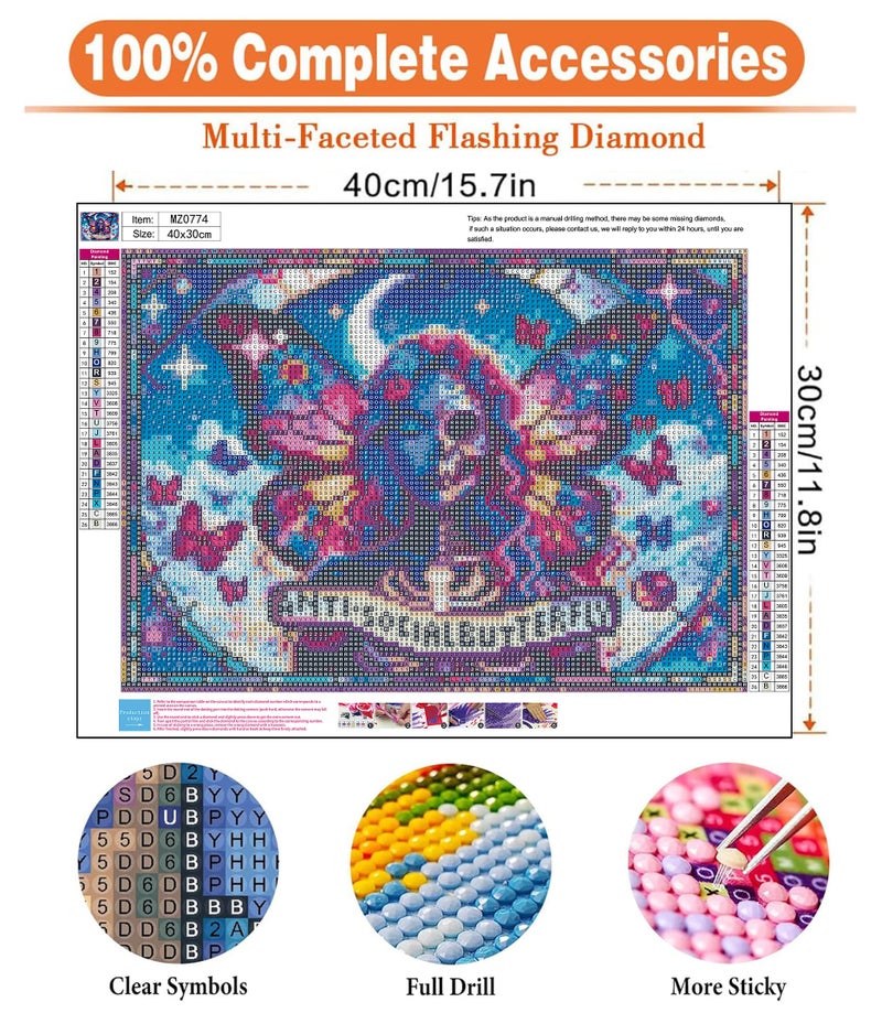 igoodom Diamond Art Kits for Adults, Sugar Skull Diamond Painting Kit, Full Drill Round Butterfly Diamond Art Kits, DIY Gem Art and Crafts for Home Wall Decor Gift 16x12inch - Image 4