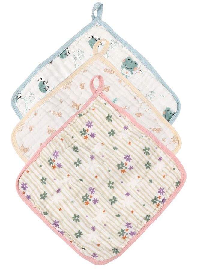 مجموعة مناشف قطنية مطبوعة مكونة من 3 قطع، مناديل ناعمة للغاية ولطيفة على البشرة الحساسة مع مواد عالية الجودة - Image 1