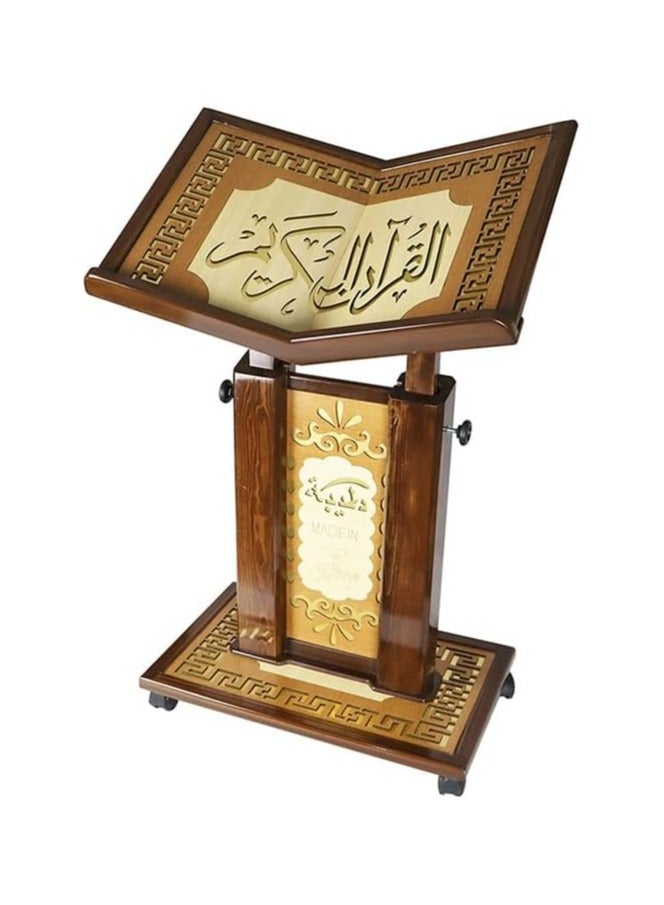 REBENUO Quran stand Turkish wood with wheels adjustable height very large size - Image 2