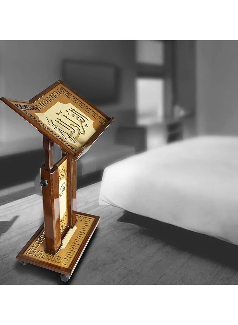 REBENUO Quran stand Turkish wood with wheels adjustable height very large size - Image 5