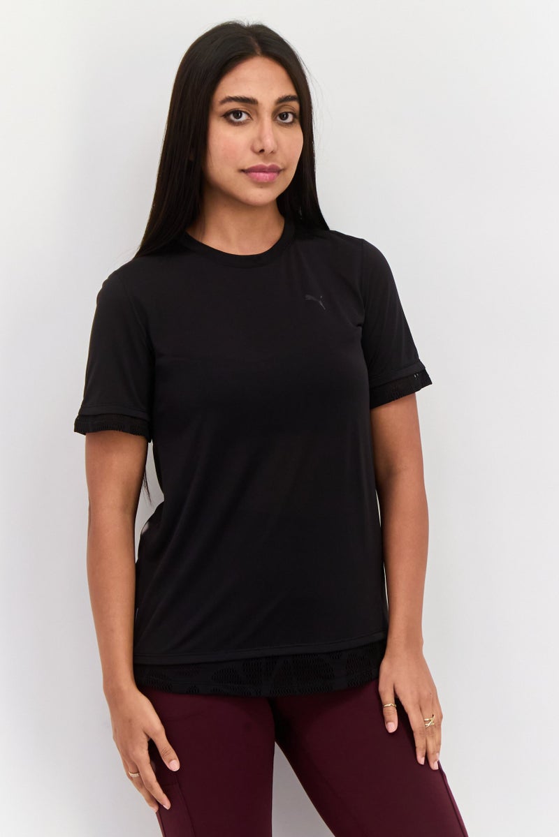 PUMA Women Sportswear Fit Short Sleeve Training Top, Black - Image 1