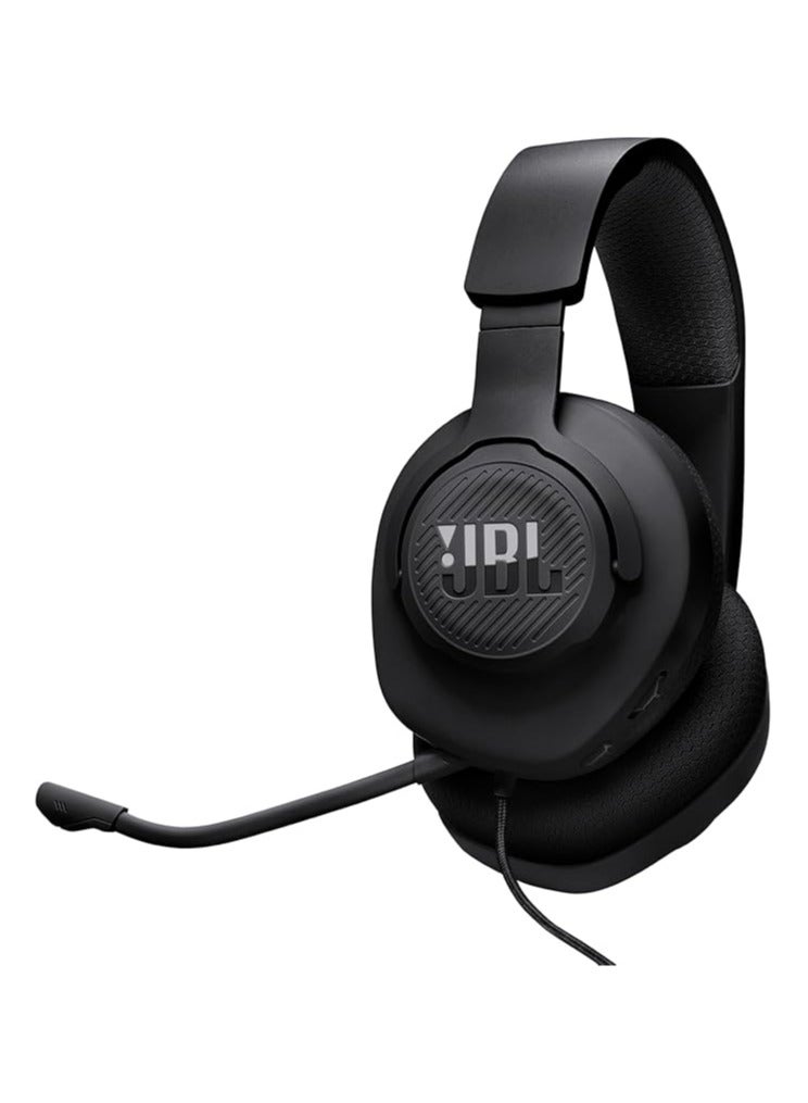 جي بي إل سماعة ألعاب سلكية فوق الأذن Quantum 100M2 مع توقيع JBL QuantumSOUND وموصل سماعة 3.5 مم، توافق متعدد المنصات، ميكروفون قابل للفصل، خيار كتم الصوت - Image 1