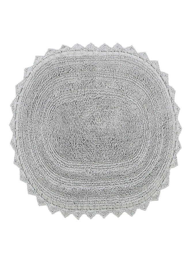 Better Trends Lilly Crochet 17x24 Oval Bath Rugs & Reversible Bath Rugs, Bath mats for Bathroom, Luxurious 100% Cotton Bath Rug & Water Absorbent Bathroom Mat- Grey Bath Matt - Image 1