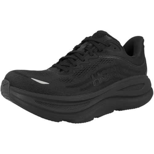 Hoka Men's Bondi 9 Sneaker, Black/Black, 8 Wide - Image 4