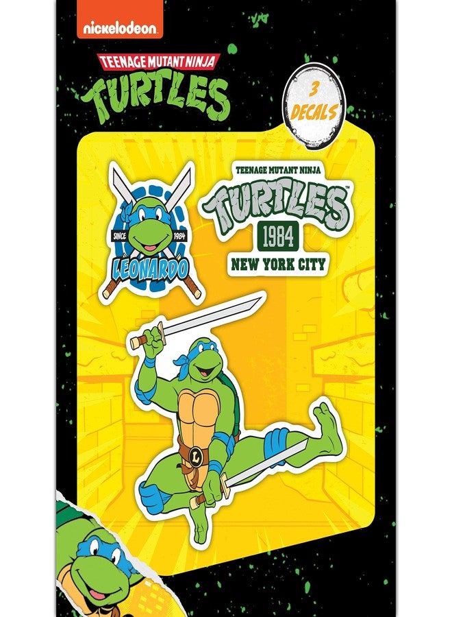 WALL PALZ TMNT Teenage Mutant Ninja Turtles Leo Vinyl Decals - Set of 3 Leonardo Ninja Turtle Stickers for Car Water Bottle Bike Helmet Laptop Skateboard - Outdoor Rated Water Resistant Vinyl - Image 1