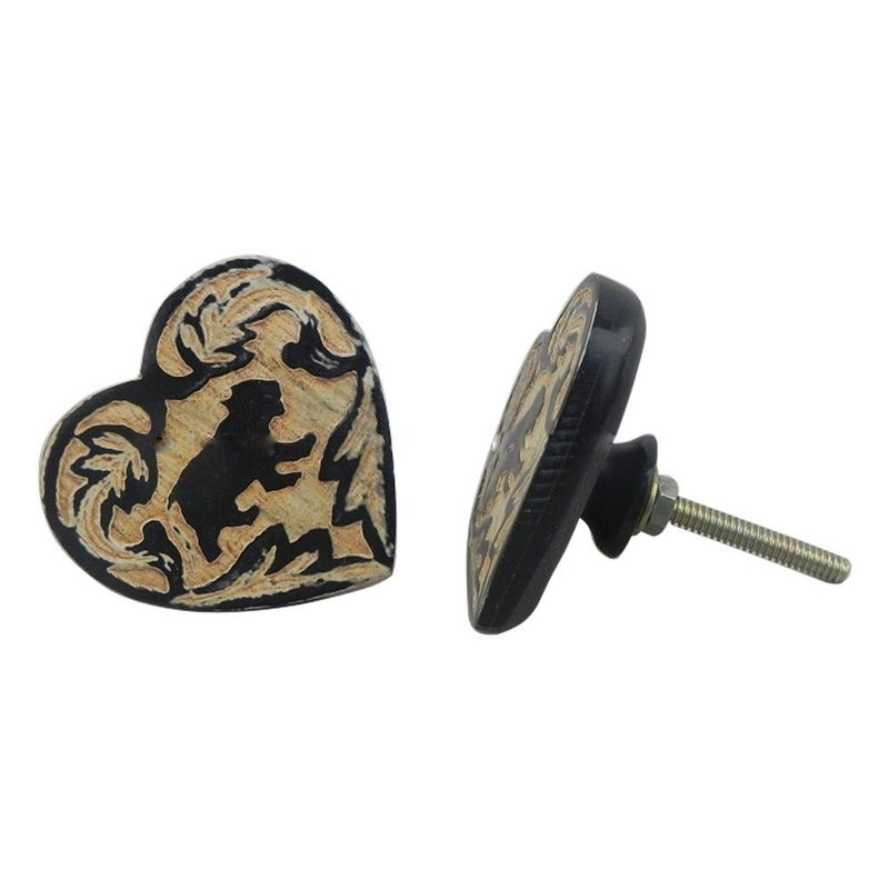 Indian-Shelf IndianShelf 4 Piece Brown Knobs Horn Wardrobe Knobs and Handles Tiger Door Handle for Main Door 381 cm Handle Pulls 